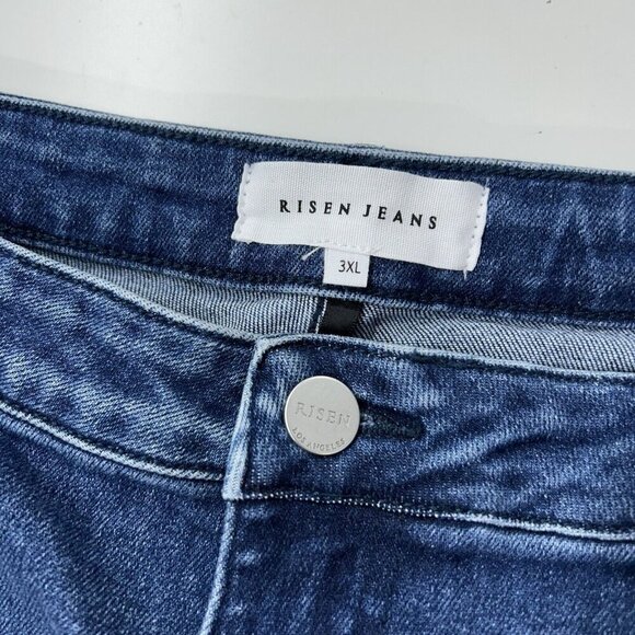 NEW Risen High Rise Slit Straight Jeans Womens Size 3XL Ankle - Picture 3 of 11